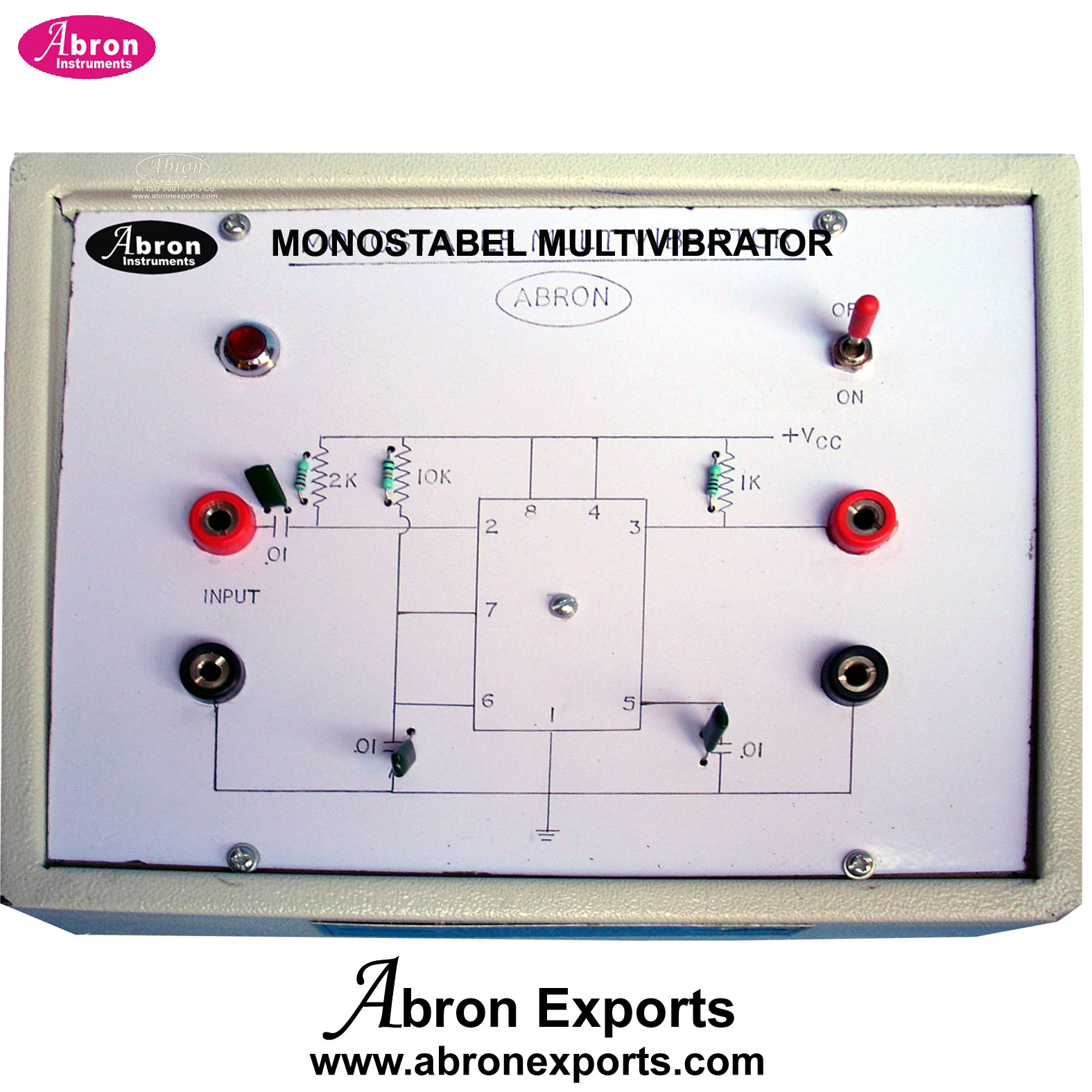 Multi Vibrator Monostable Circuit Train 0-1 LED IC555 Input Oscillator Output To CRO Optional Test Sockets Power Supply AE-1258MM 